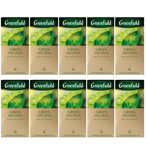 Чай зеленый Greenfield Green Melissa 25 пакетиков 10 штук