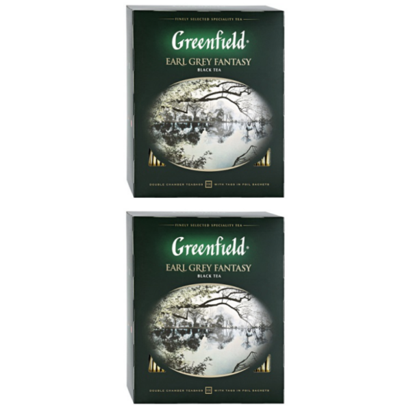 Чай черный Greenfield Earl Grey Fantasy 100 пакетиков 2 штуки