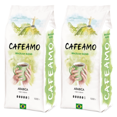 Кофе в зернах CAFEAMO Бразилия 1 кг 2 штуки