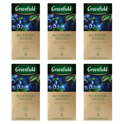 Чай черный Greenfield Blueberry Nights 25 пакетиков 6 штук