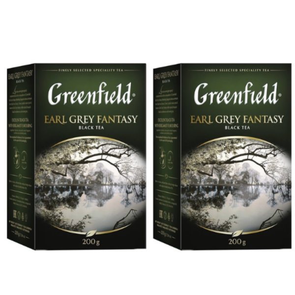 Чай черный листовой Greenfield Earl Grey Fantasy 200 грамм 2 штуки