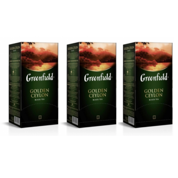 Чай черный пакетированный Гринфилд Голден Цейлон 25 пакетиков 3 штуки