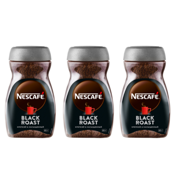 Кофе растворимый Nescafe Classic Блэк 85 грамм стекло 3 штуки