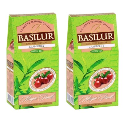Чай зеленый Базилур Клюква 100 грамм 2 штуки