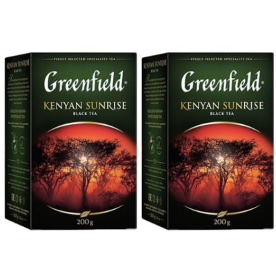 Чай черный листовой Greenfield Kenyan Sunrise 2 упаковки по 200 грамм