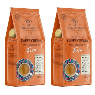 Кофе в зёрнах Темпельманн Terra CAFFE CREMA 1 кг 2 штуки