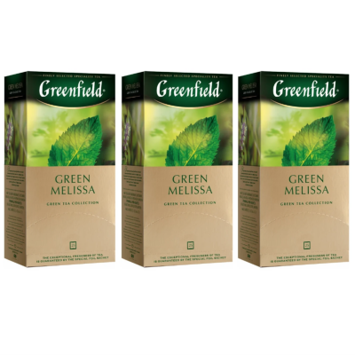 Чай зеленый Greenfield Green Melissa 25 пакетиков 3 штуки