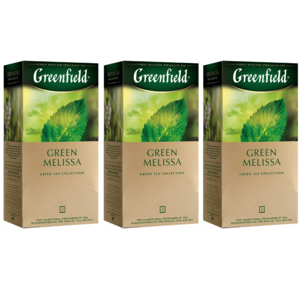 Чай зеленый пакетированный Гринфилд Грин Мелисса 25 пакетиков 3 штуки