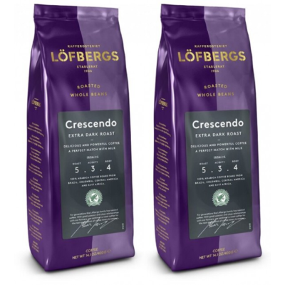 Кофе в зернах Lofbergs Crescendo 400 грамм 2 штуки
