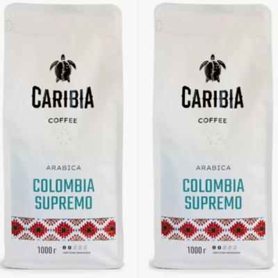 Кофе в зернах Карибия Коламбия Супремо 1 кг 2 штуки