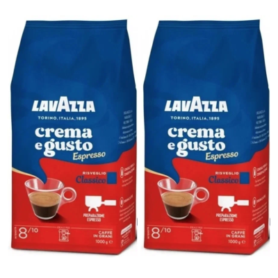 Кофе в зернах Lavazza Crema e Gusto Classico Espresso 1 кг 2 штуки