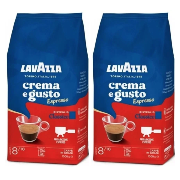 Кофе в зернах Лавацца Крем Густо Эспрессо 1 кг 2 штуки