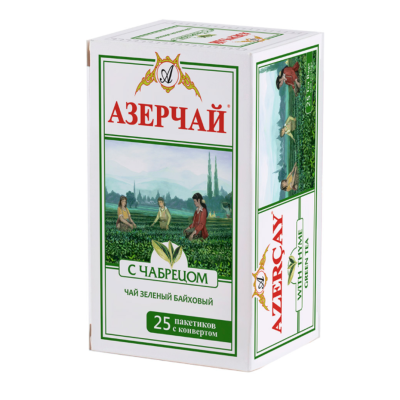 Азерчай зеленый с чабрецом 25 пакетиков