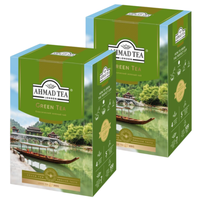 Чай зеленый листовой Ахмад 200 грамм 2 штуки