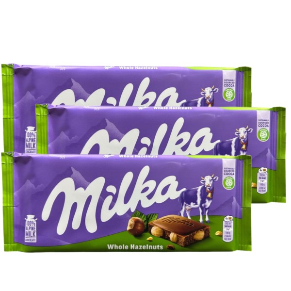 Шоколад Милка с фундуком 100 грамм (Германия) 3 штуки