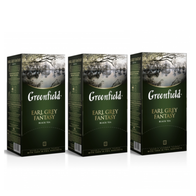 Чай черный Greenfield Earl Grey Fantasy 25 пакетиков 3 штуки
