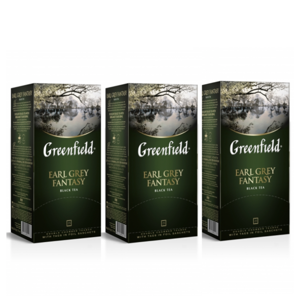 Чай черный Greenfield Earl Grey Fantasy 3 упаковки по 25 пакетов