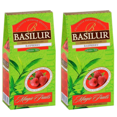 Чай зеленый Базилур Волшебные фрукты с малиной 100 грамм 2 штуки
