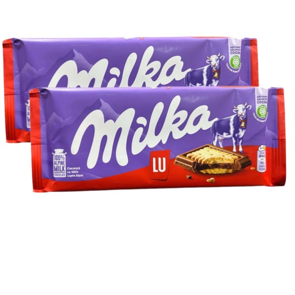Шоколад молочный Milka Lu 87 грамм (Германия) 2 штуки