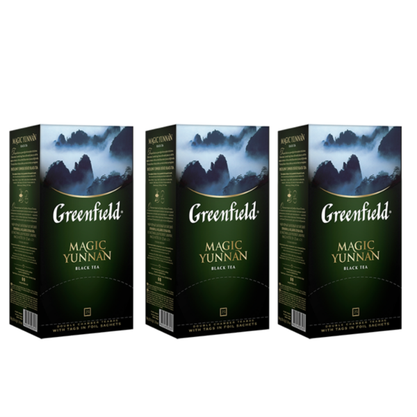 Чай черный пакетированный Greenfield Magic Yunnan 25 пакетиков 3 штуки
