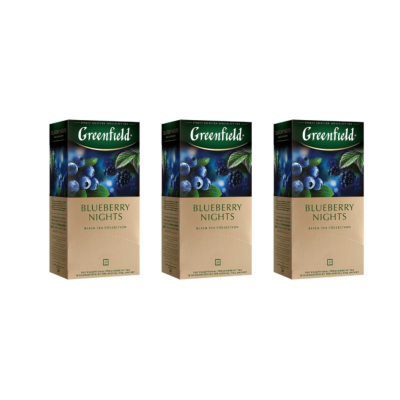 Чай черный Greenfield Blueberry Nights 25 пакетиков 3 штуки