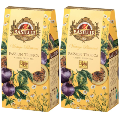 Чай зеленый Базилур Винтажные цветы Тропическая страсть 75 грамм 2 штуки