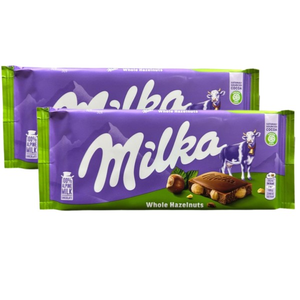 Шоколад Милка с фундуком 100 грамм (Германия) 2 штуки