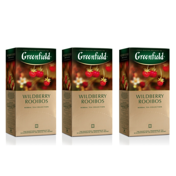 Спайка чайный напиток Greenfield Wildberry Rooibos 25 пакетиков*3