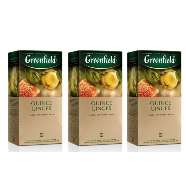 Чай зеленый Greenfield Quince Ginger 3 упаковки по 25 пакетов