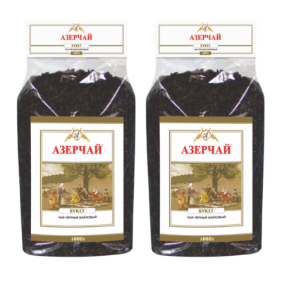 Чай черный листовой Азерчай Букет 1000 грамм 2 штуки