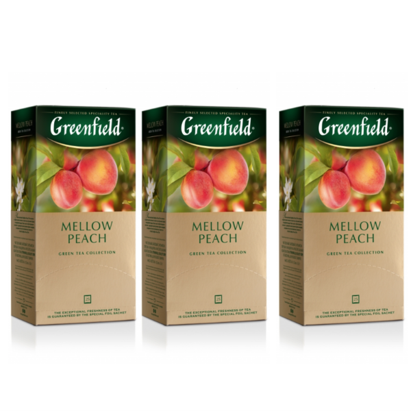 Чай зеленый Greenfield Peach Mellow 3 упаковки по 25 пакетиков