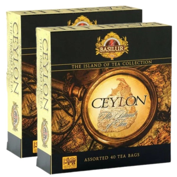 Чай Базилур Ассорти Чайный остров Цейлон 40 пакетиков 2 штуки