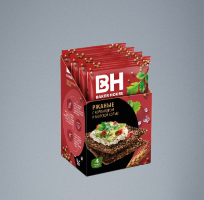 Хлебцы Бэкер Хаус Скандинавские ржаные с кориандром 180 грамм