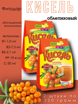 Кисель Фитодар Облепиховый 200 грамм, 2 штуки
