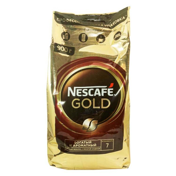Кофе растворимый Нескафе Голд 900 грамм, пакет