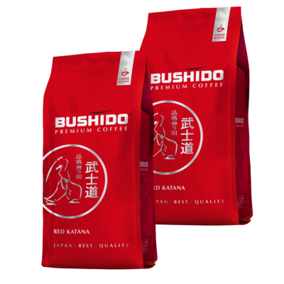 Кофе в зернах Bushido Red Katana 1 кг 2 штуки