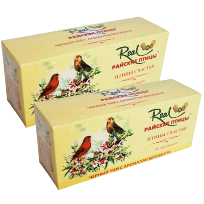 Чай черный цейлонский пакетированный Райские птицы Эрл Грей 25 пакетиков 2 штуки