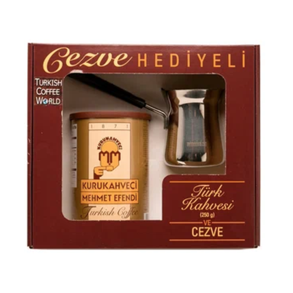 Подарочный набор в коробке Mehmet Efendi молотый кофе и турка 250 грамм