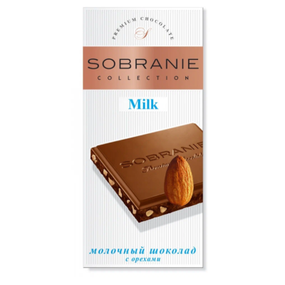 SOBRANIE Молочный шоколад с орехами в картоне 90 грамм