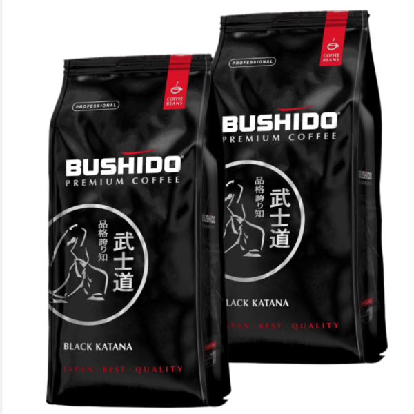 Кофе в зернах Bushido Black Katana 1 кг 2 штуки