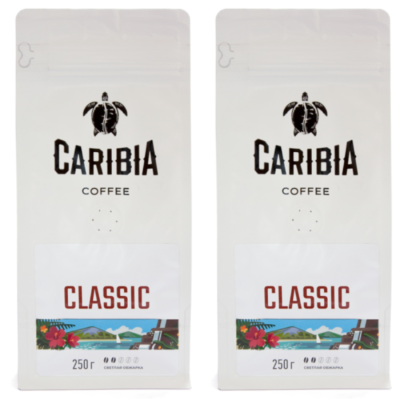 Кофе в зернах Caribia Arabica Classic 250 грамм 2 штуки