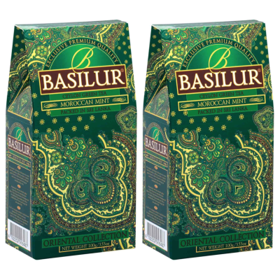 Чай зеленый Базилур Мароканская мята 100 грамм 2 штуки