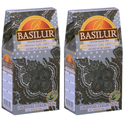 Чай черный цейлонский листовой Базилур Эрл Грэй по-персидски 100 грамм 2 штуки