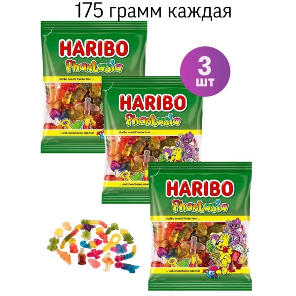 Мармелад Харибо Фантазия 175 грамм (Германия) 3 штуки