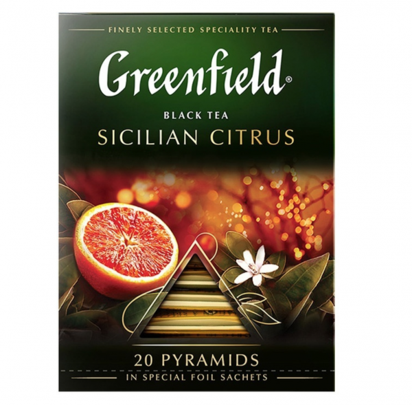 Чай в пирамидках Гринфилд Сицилийский Цитрус 20 пакетиков