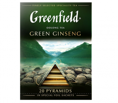 Чай зеленый в пирамидках Greenfield Green Ginseng 20 пакетиков