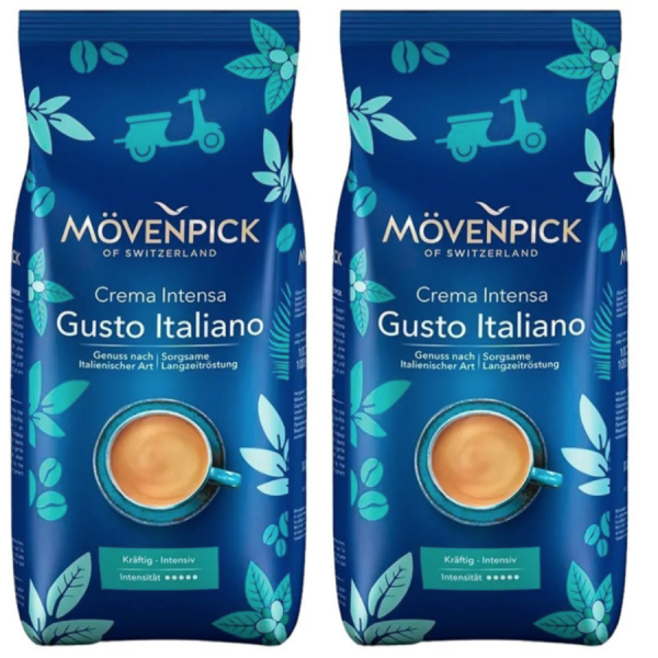 Кофе в зернах Movenpick Caffe Crema Gusto Italiano Intenso 1 кг 2 штуки