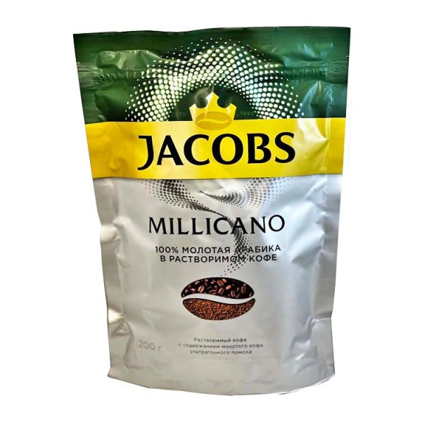 Кофе растворимый Якобс Милликано 200 грамм пакет