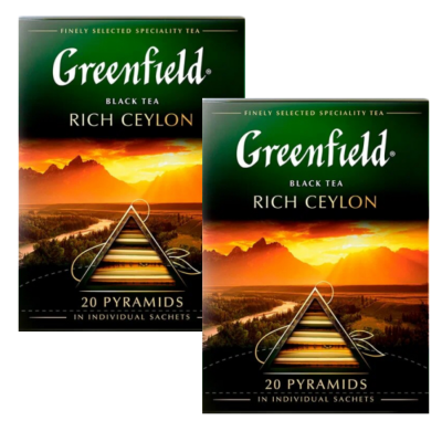 Чай черный в пирамидках Greenfield Rich Ceylon 20 пакетиков 20 пакетиков 2 штуки