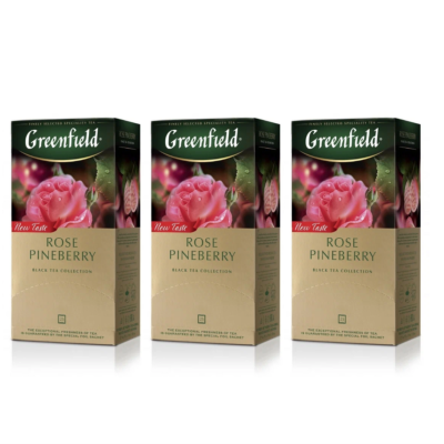Чай пакетированный  Гринфилд Роуз Пайнберри 25 пакетиков 3 штуки